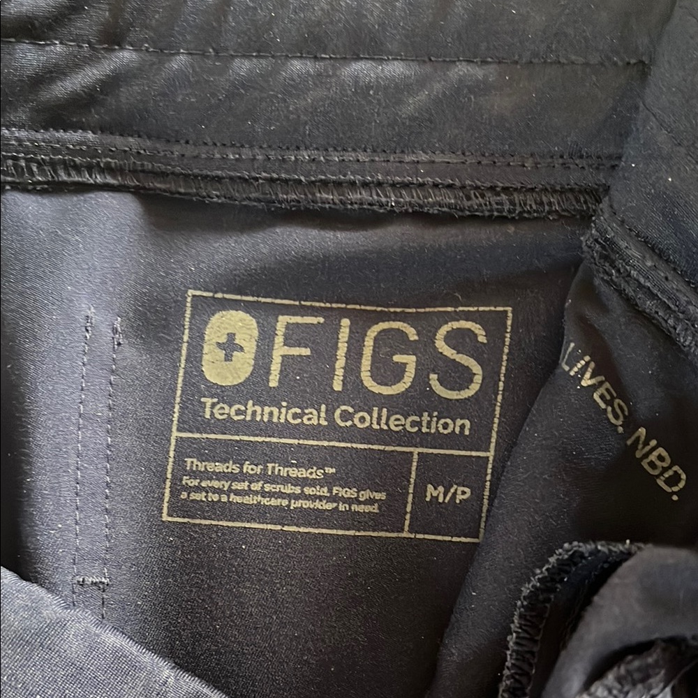 FIGS Black Technical Collection Scrub Pants